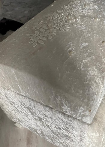 Beden beyaz Renk Dantel Detaylı Beyaz Vintage Düğün Aksesuarı