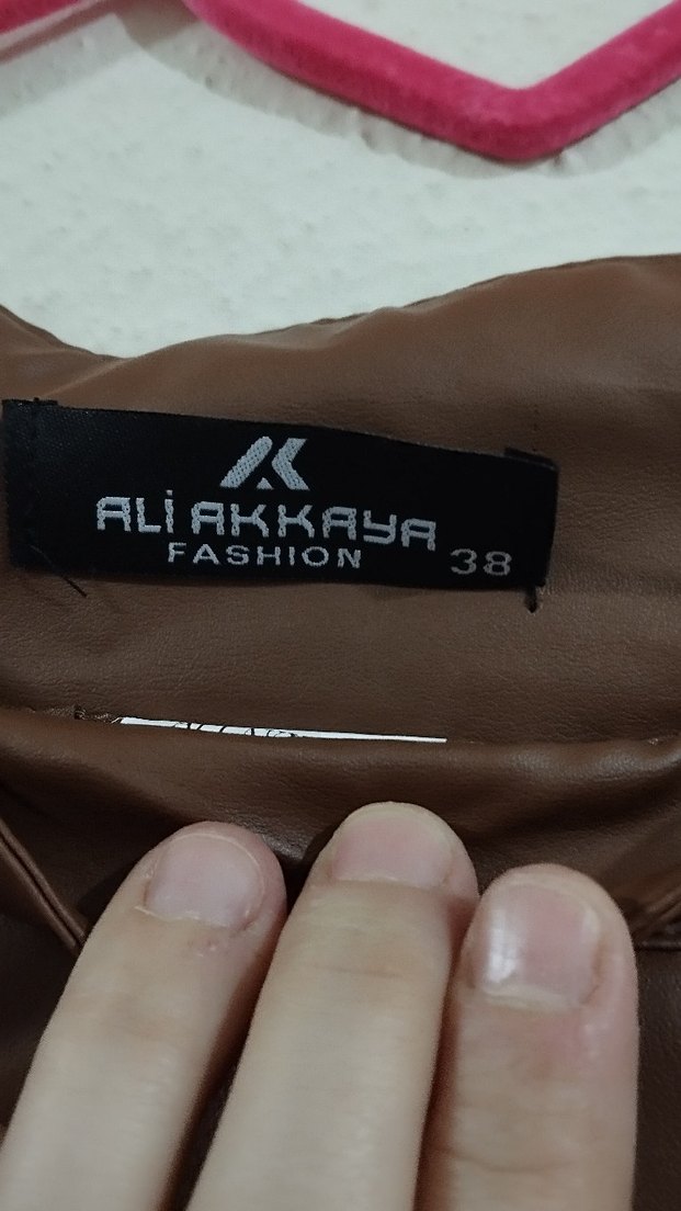 Düğmeli Kahverengi Uzun Deri Etek - Görsel 2