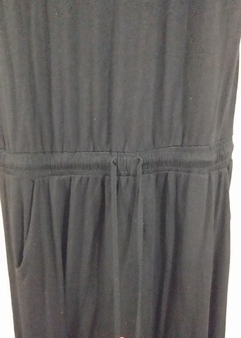 Siyah, kısa kollu, uzun salaş elbise - Görsel 3