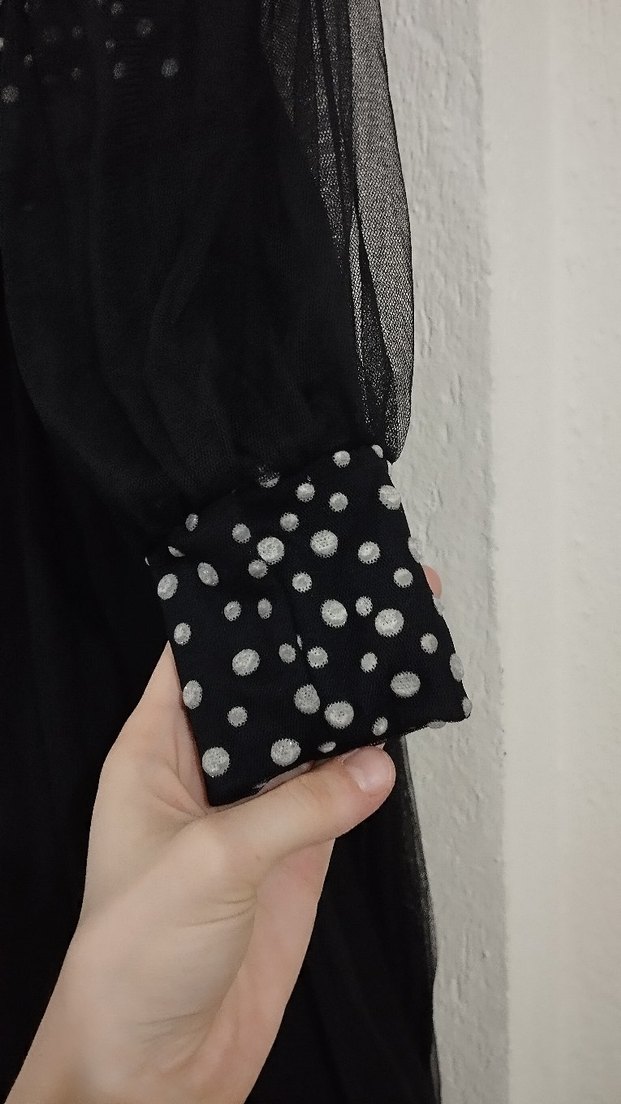 Uzun Siyah Gotik Kadın Abiye Elbise - Görsel 3