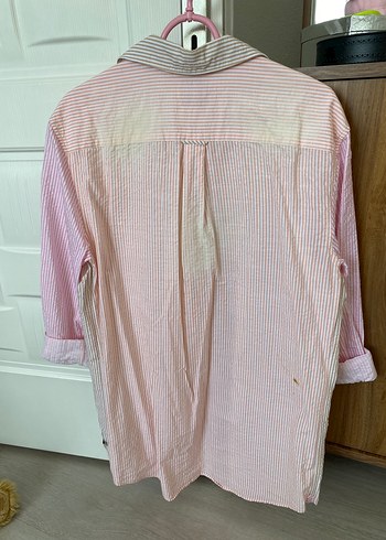 m Beden Pamuklu, Düğmeli, Pastel Pembe Kadın Gömlek