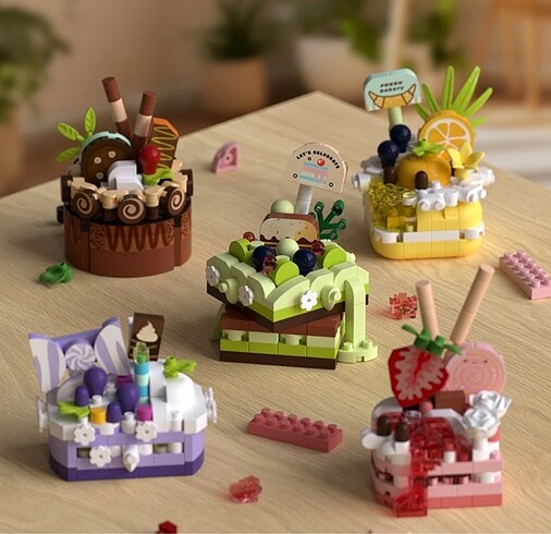 Mini Lego Pasta Yapı Seti ? 186 Parça Tatlı Tasarım Blokları