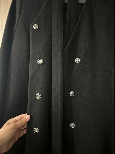 40 Beden siyah Renk Pierre Cardin Siyah Kaban