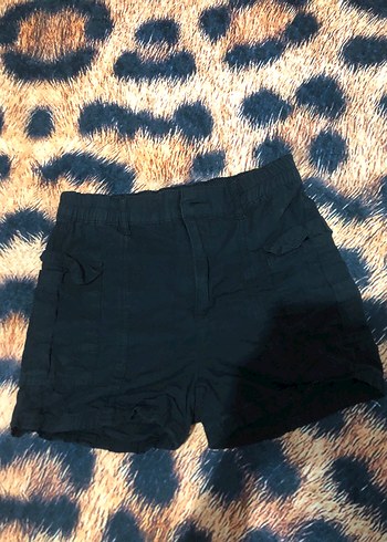 Siyah Mini kargo y2k Kadın Şort - Görsel 2