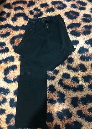 Siyah bol y2k kargo pantolon - Görsel 2