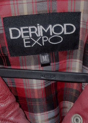 Deri Bordo Düğmeli  vintage ceket - Görsel 2