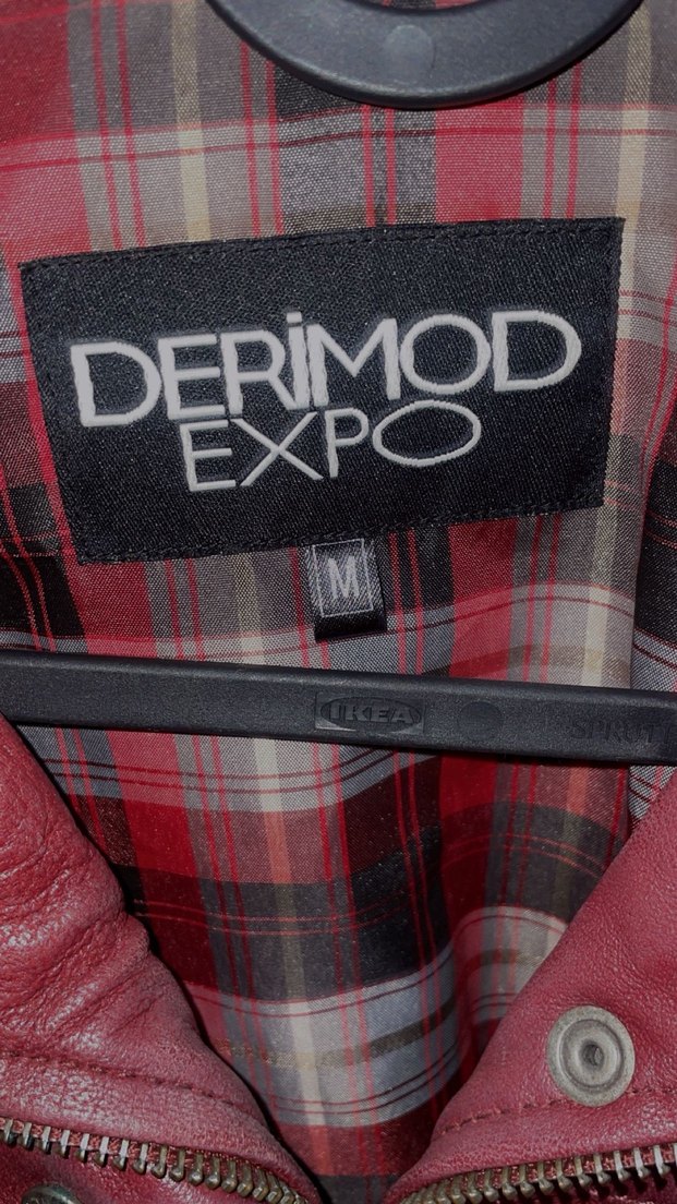 Deri Bordo Düğmeli  vintage ceket - Görsel 2