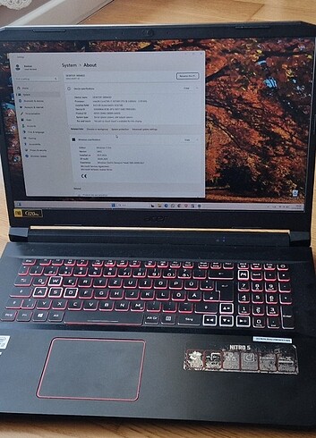 Acer Nitro 5 oyuncu Laptop Bilgisayarı 