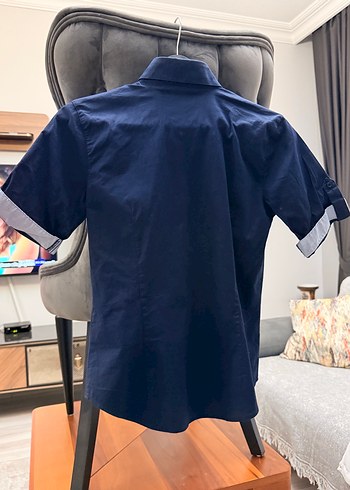 Tommy Hilfiger Tommy Hilfiger Lacivert Gömlek, Düğmeli, Kısa Kollu