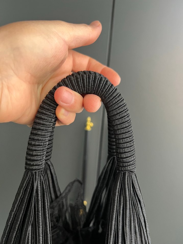 Gri Nakışlı Örgü Kadın Çanta - Görsel 3