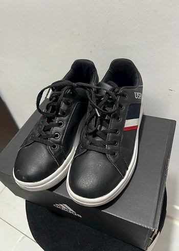 USPA Siyah Çizgili Spor Ayakkabı - Görsel 2