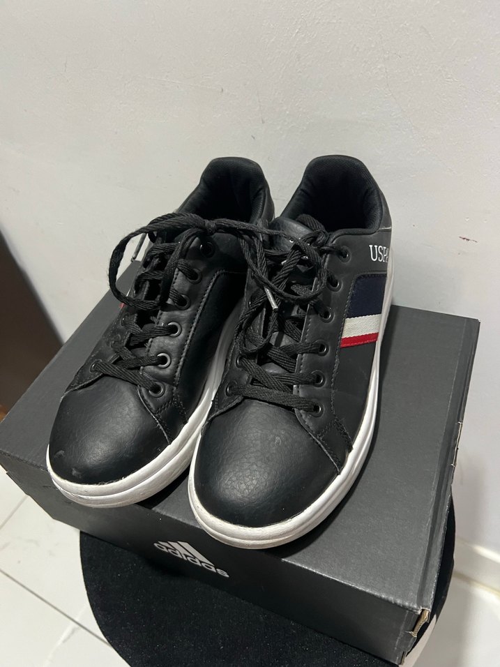 USPA Siyah Çizgili Spor Ayakkabı - Görsel 2