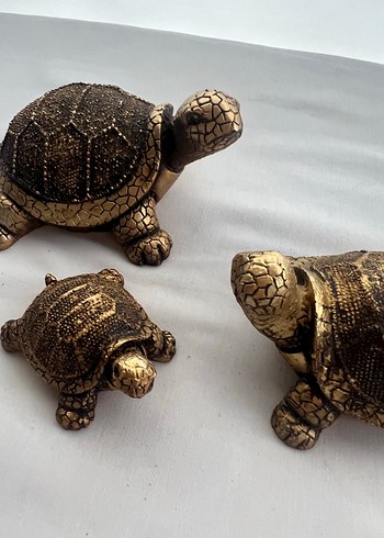 Koyu kahve Rengi Kaplumbağa Biblo Seti - Görsel 2