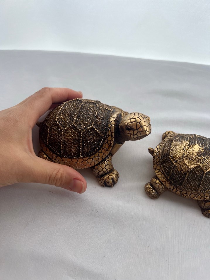 Koyu kahve Rengi Kaplumbağa Biblo Seti - Görsel 5