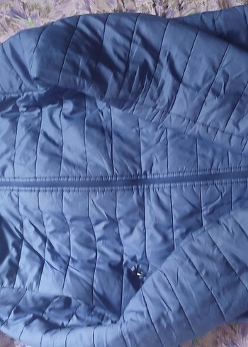 Mavi Parlak Uzun Kollu Kış Montu - Görsel 3