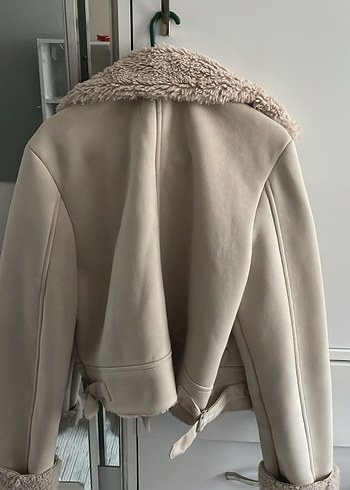 Bej Süet Kürklü Kadın Ceket - Görsel 2
