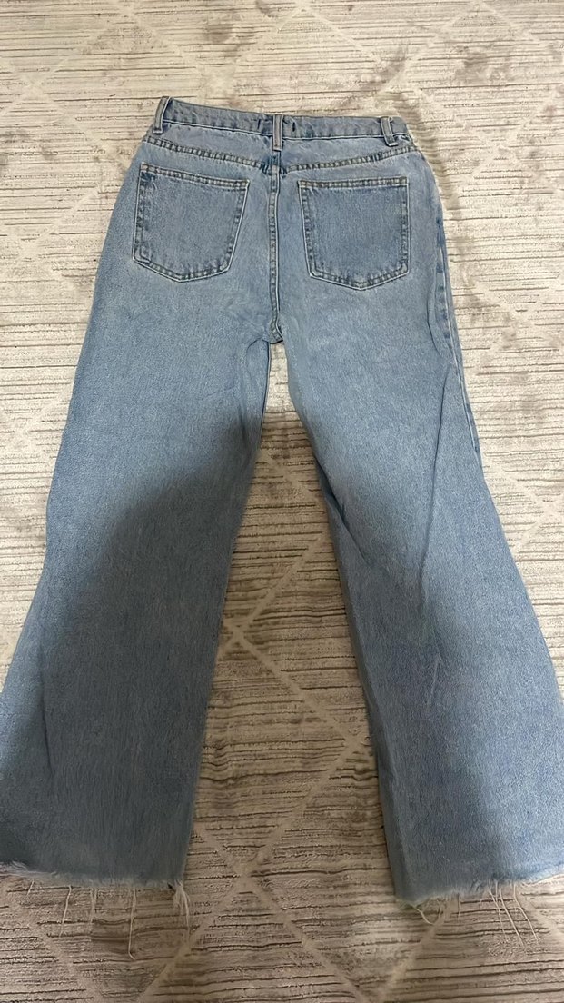 Trendyol Düğmeli Mavi Batik Desenli Kadın Jean - Görsel 3