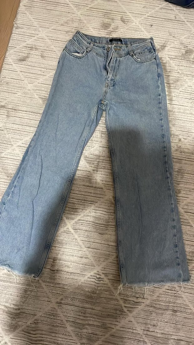 Trendyol Düğmeli Mavi Batik Desenli Kadın Jean - Görsel 2