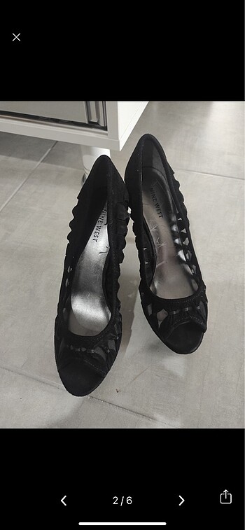 38 Beden siyah Renk Ninewest transparan yüksek platform ayakkabı