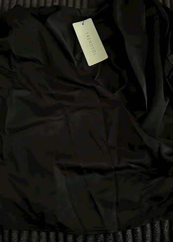 Uzun Kollu V Yaka Siyah Ofis Bluzu - Görsel 3