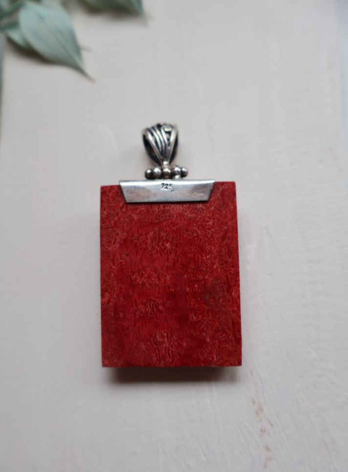 925 ayar mercan kolyeu ucu - Görsel 3