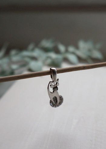 925 ayar kedi kolye ucu - Görsel 3