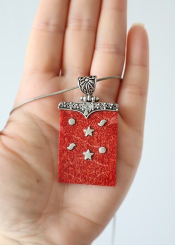Sterling silver 925 ayar mercan kolye ucu