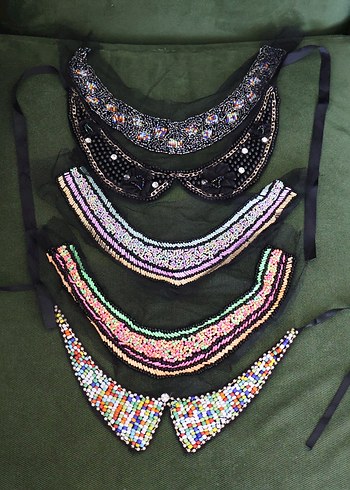 Boncuk işleme yakalar - Görsel 2