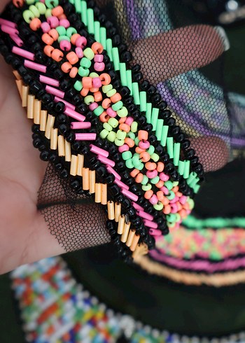 Boncuk işleme yakalar - Görsel 4