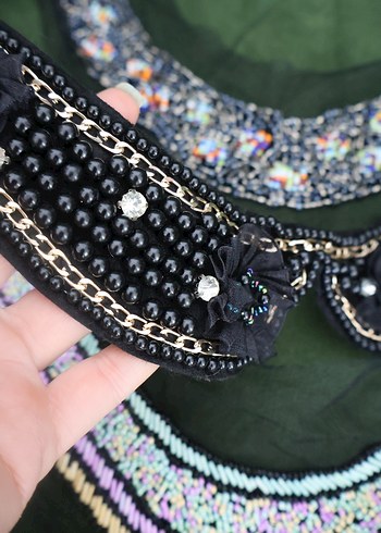 Boncuk işleme yakalar - Görsel 6