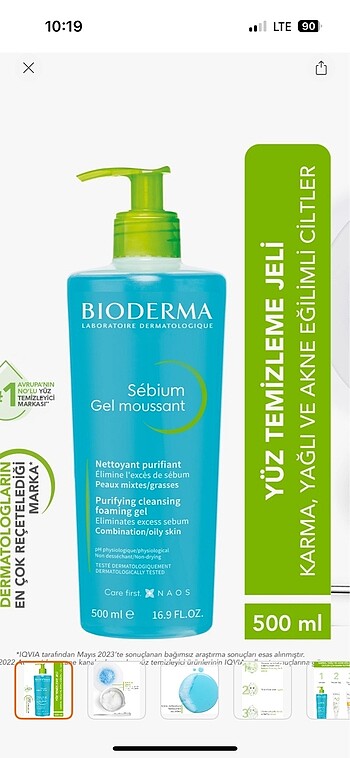 Bioderma sebium yüz yıkama jeli