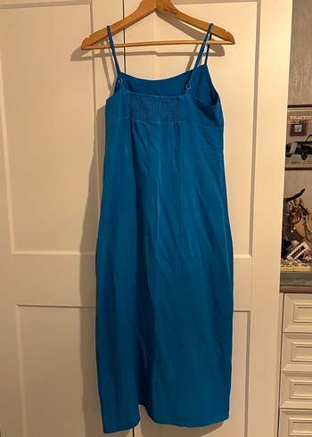 Mavi midi mavi Elbise - Görsel 4