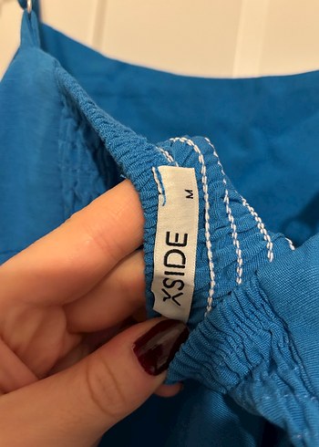 Mavi midi mavi Elbise - Görsel 5