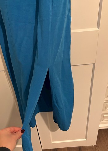 Mavi midi mavi Elbise - Görsel 2