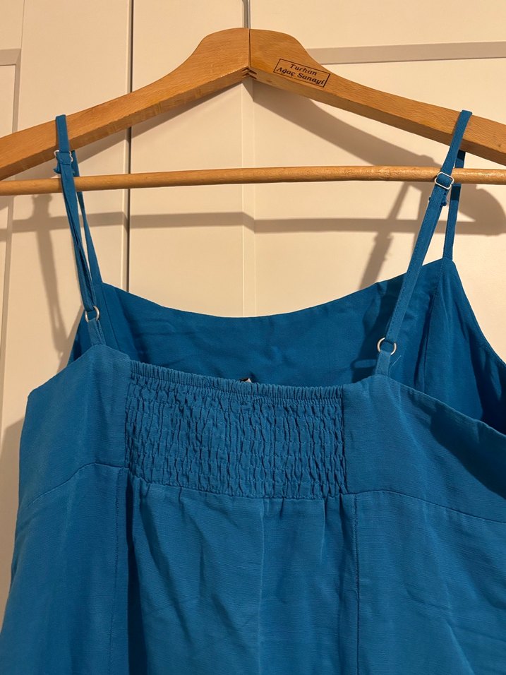 Mavi midi mavi Elbise - Görsel 3