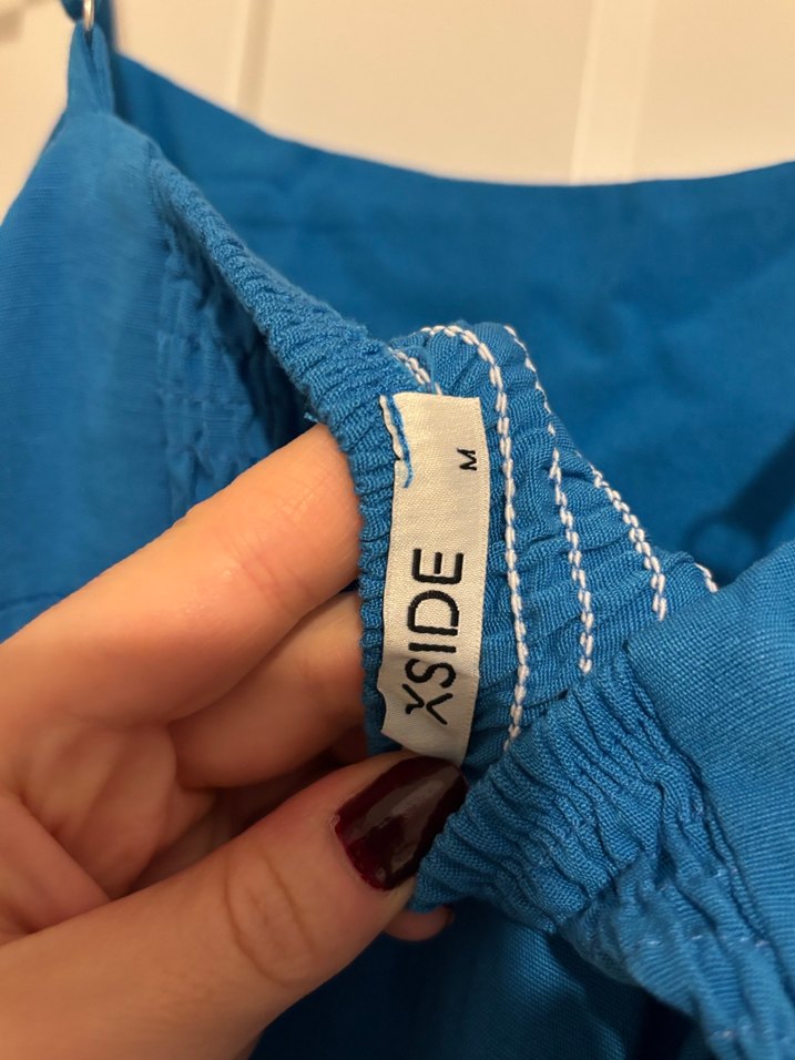 Mavi midi mavi Elbise - Görsel 5