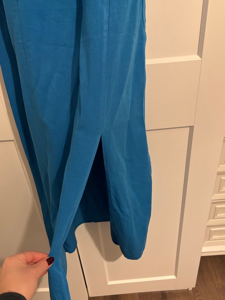 Mavi midi mavi Elbise - Görsel 2