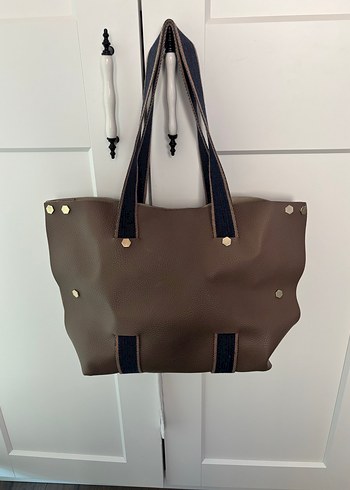 yesil alt tonlu acik kahve buyuk mudo canta - Görsel 2