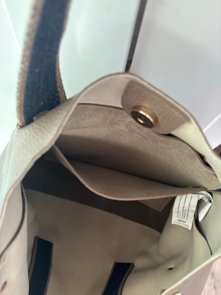 yesil alt tonlu acik kahve buyuk mudo canta - Görsel 5