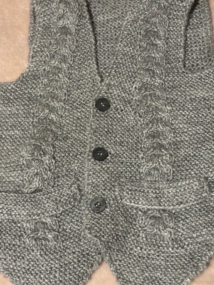 Gri Örgü Erkek Çocuk Yeleği - Görsel 2