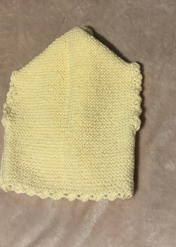 Sarı Bebek Önlüğü, Düğmeli, Örgü Desenli - Görsel 2