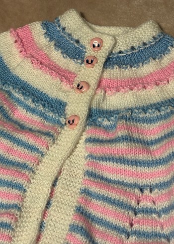 Kız Çocuk Renkli Triko Hırka - Görsel 2