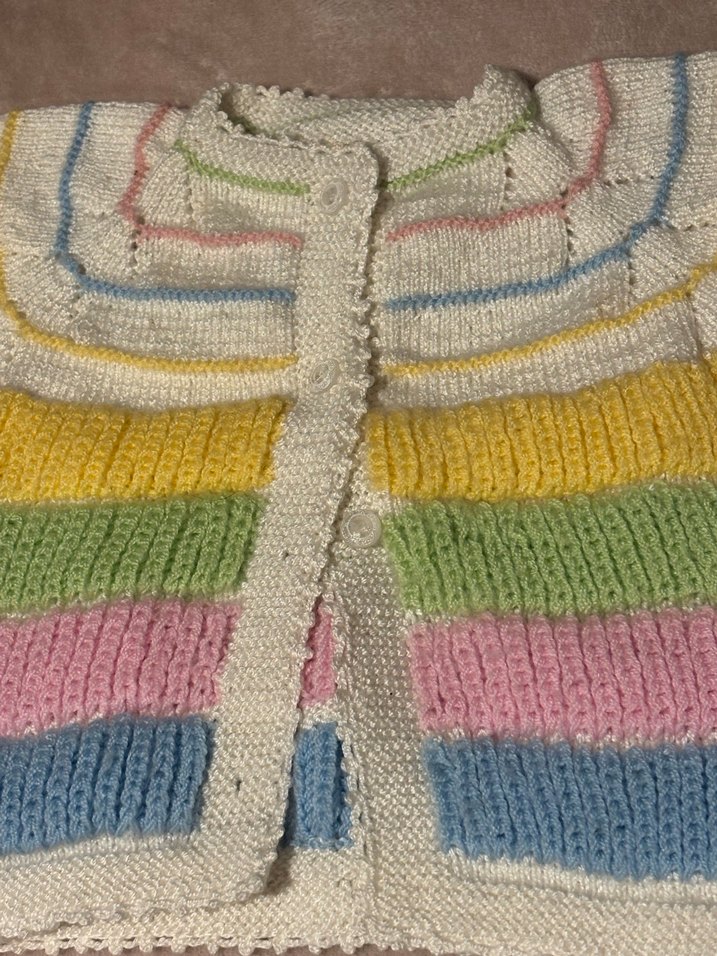 Pastel Renkli Kız Örme Kolsuz Hırka - Görsel 2