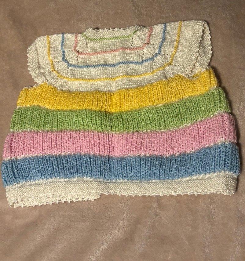 Pastel Renkli Kız Örme Kolsuz Hırka - Görsel 3