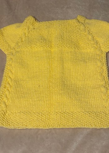 Sarı Örgü Kız Hırka - Görsel 3