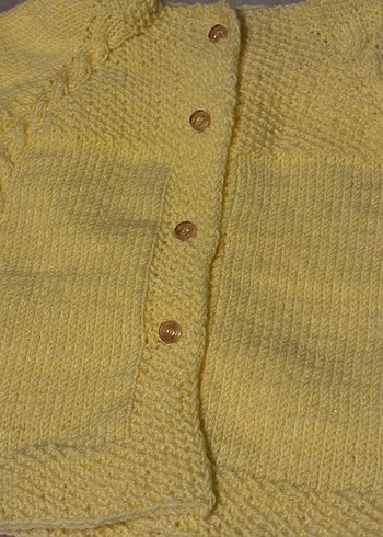 Sarı Örgü Kız Hırka - Görsel 2