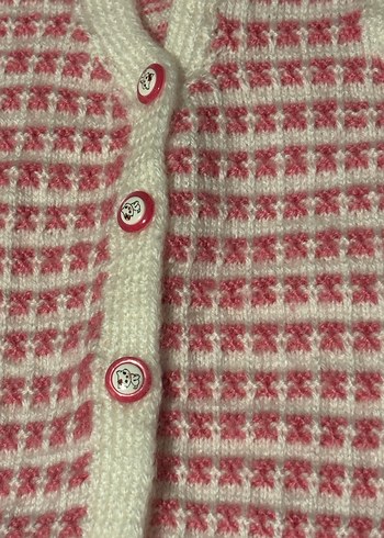 Kız Çocuk Örgü Kolsuz Pembe Yelek - Görsel 2