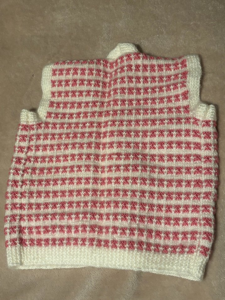 Kız Çocuk Örgü Kolsuz Pembe Yelek - Görsel 3