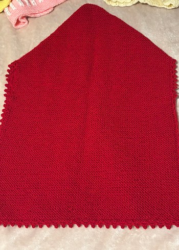 Kiz cocuk Kırmızı Örgü Şal - Görsel 2