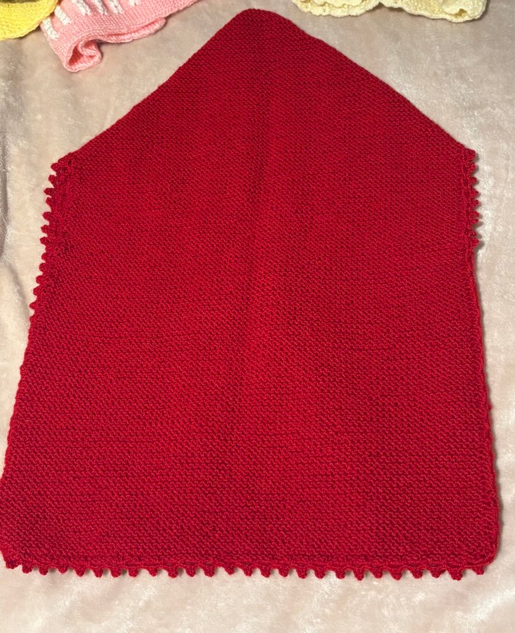 Kiz cocuk Kırmızı Örgü Şal - Görsel 2